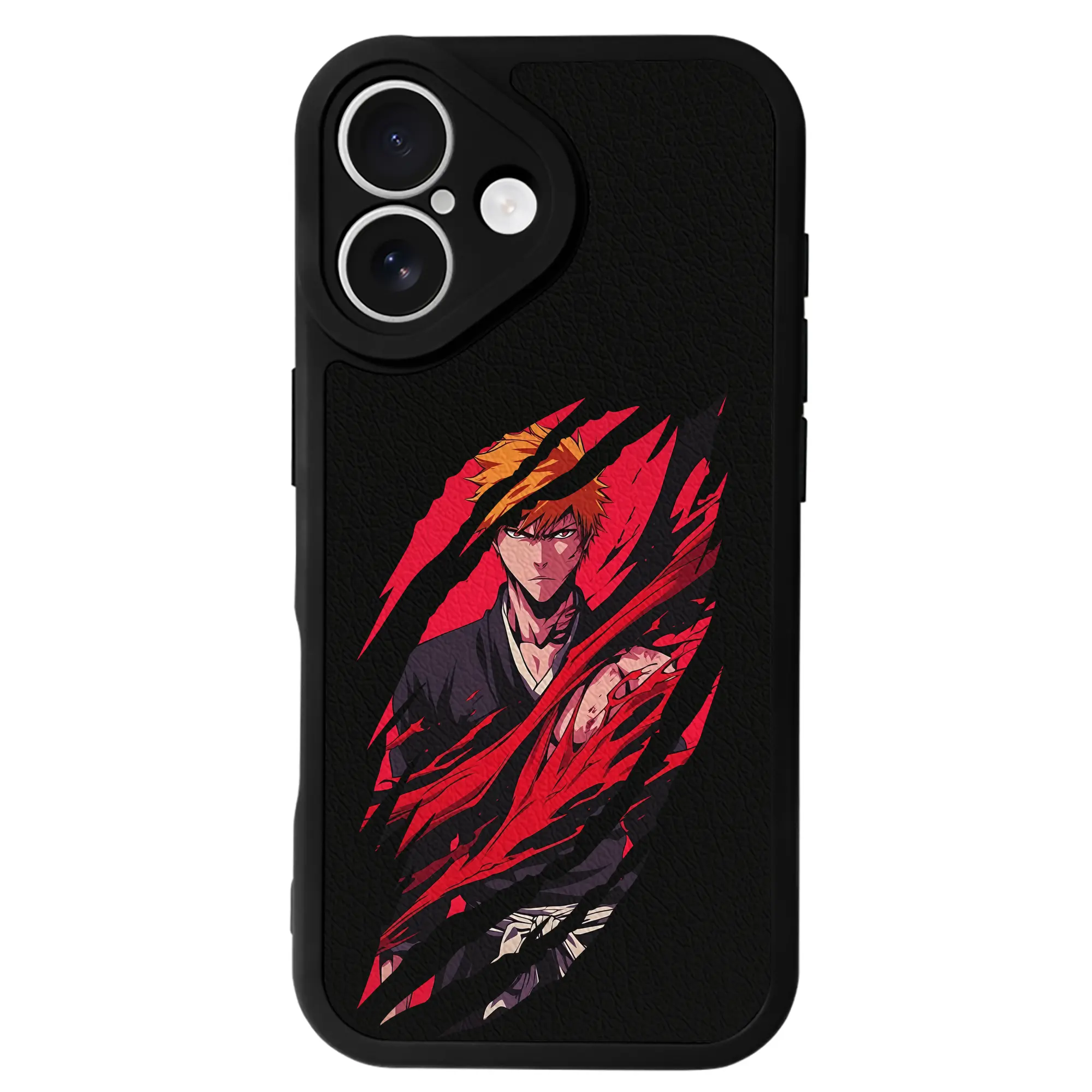 ブリーチ グッズ 黒崎 一護 - IPhone 16シリーズ対応 ・ シリコンスマホケース ・ レザー調 ・ 高精度フィット ・ 耐衝撃 ・ ワイヤレス充電対応 ・ 精密カット